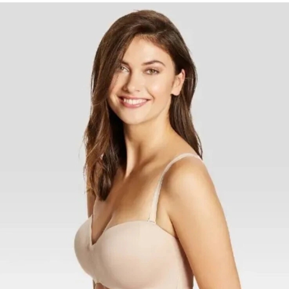 Maidenform Self Expressions Beige Wireless Convertible Strapless Bra 36D StayPut